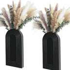 Modern Wooden Wall Vase Set of 2