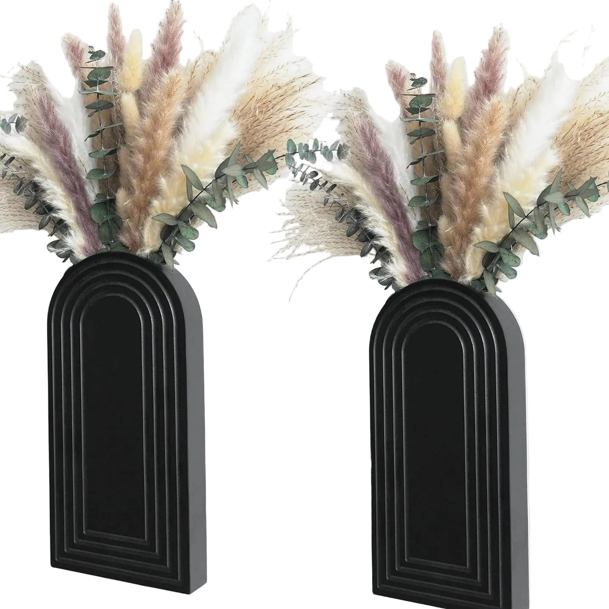 Modern Wooden Wall Vase Set of 2