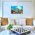 Sea Turtle Family Canvas Wall Art