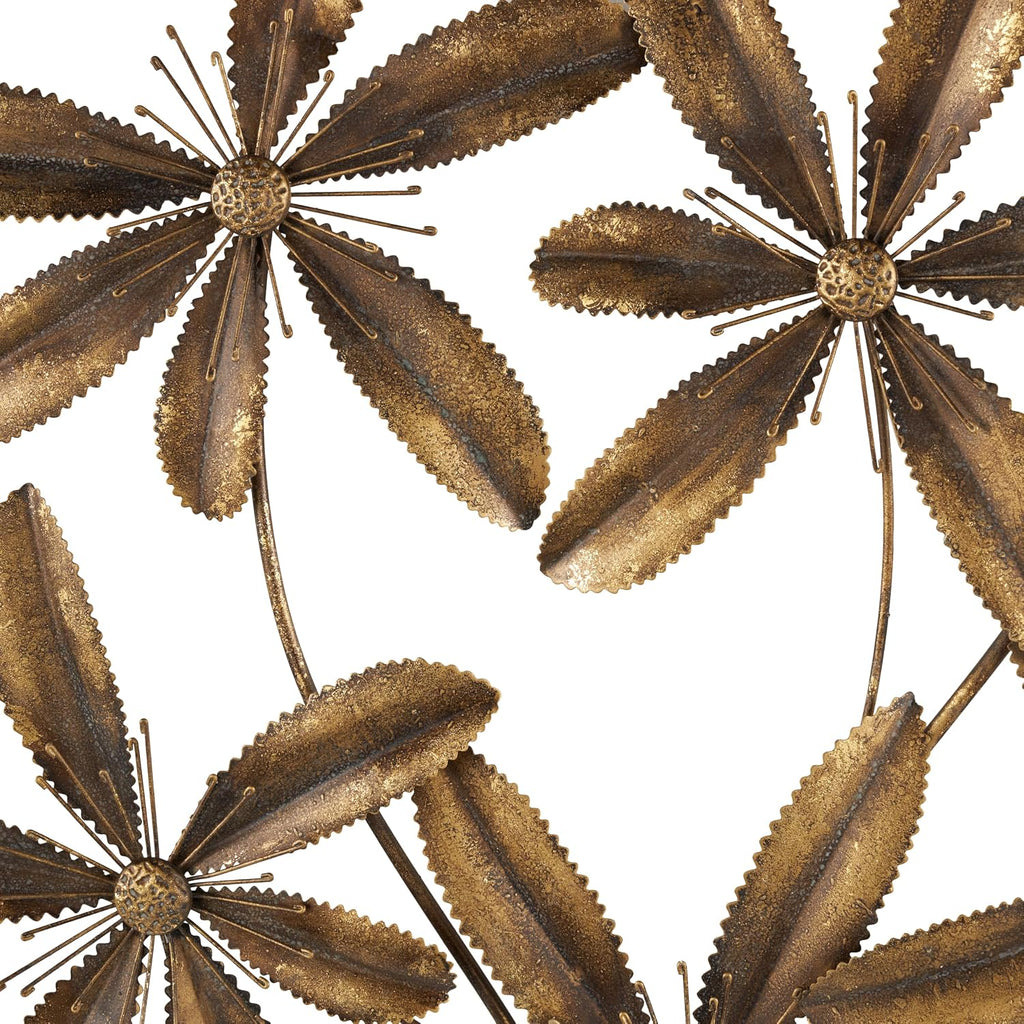 Gold Floral Metal Wall Decor