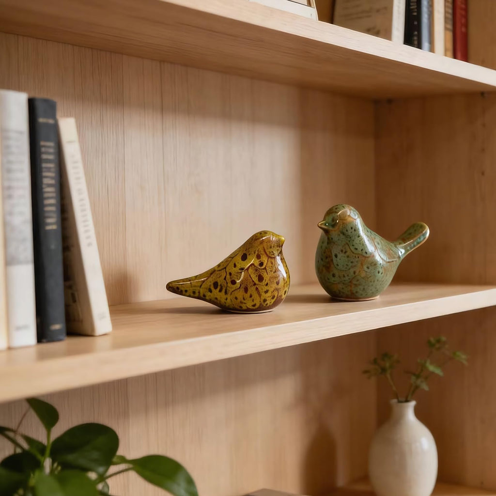 Ceramic Bird Figurines – Set of 2