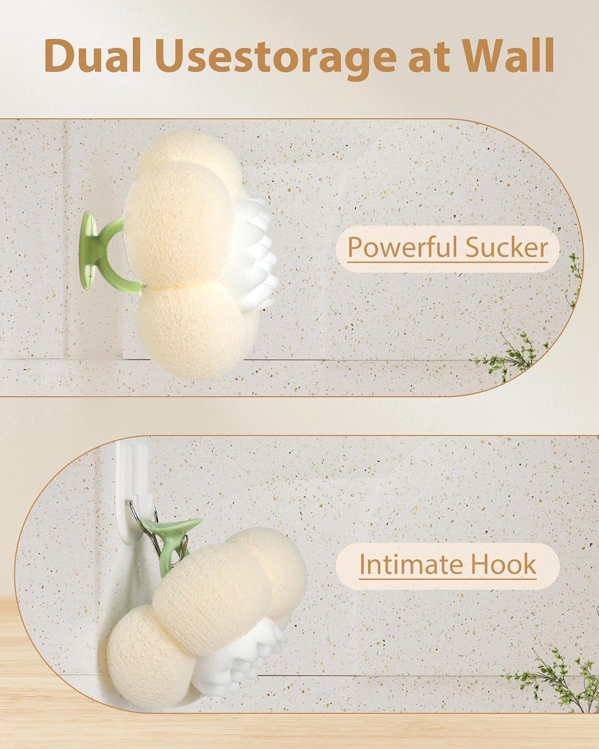 2-in-1 Flower-Shaped Bath Sponge