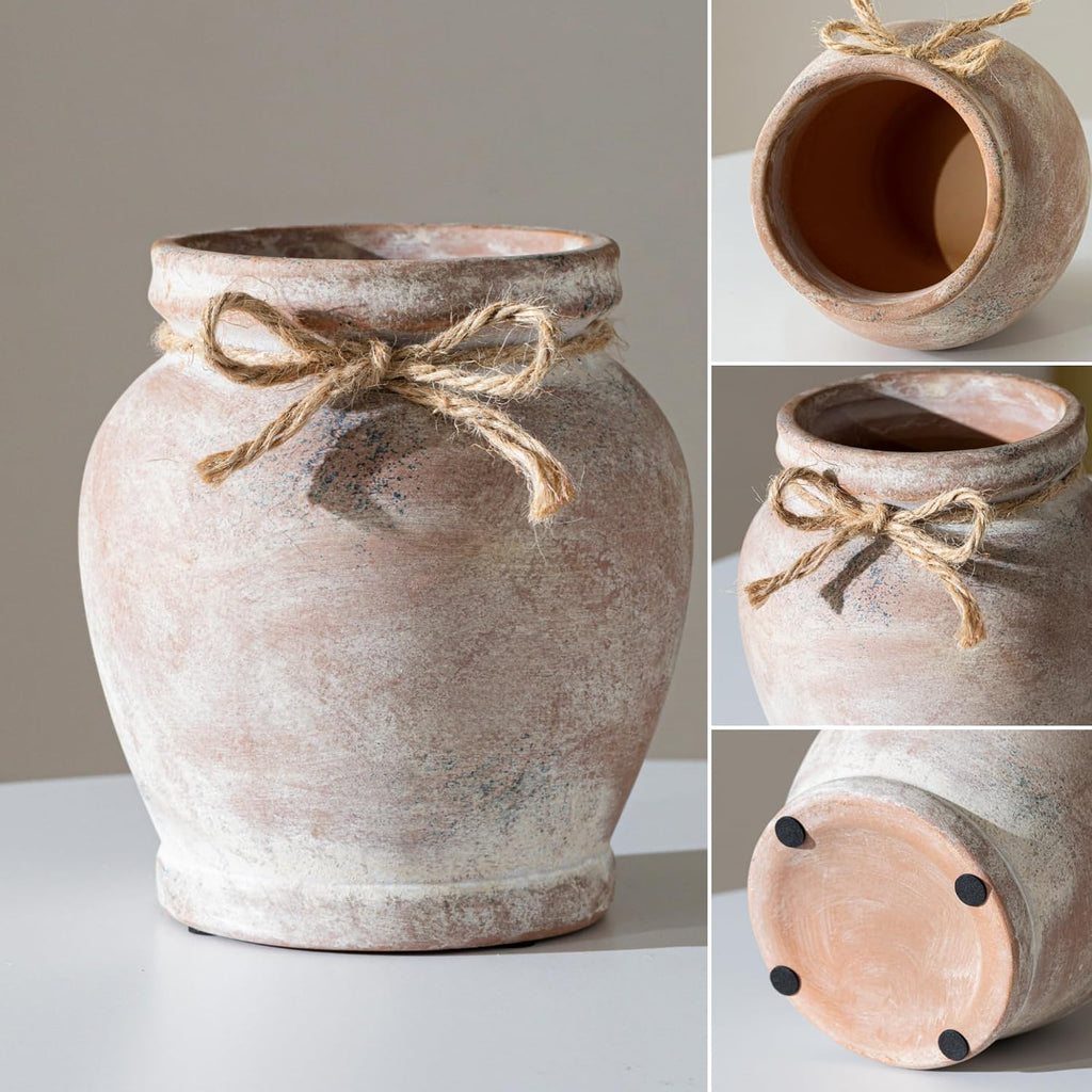 6.5-Inch Rustic Terracotta Ceramic Vase