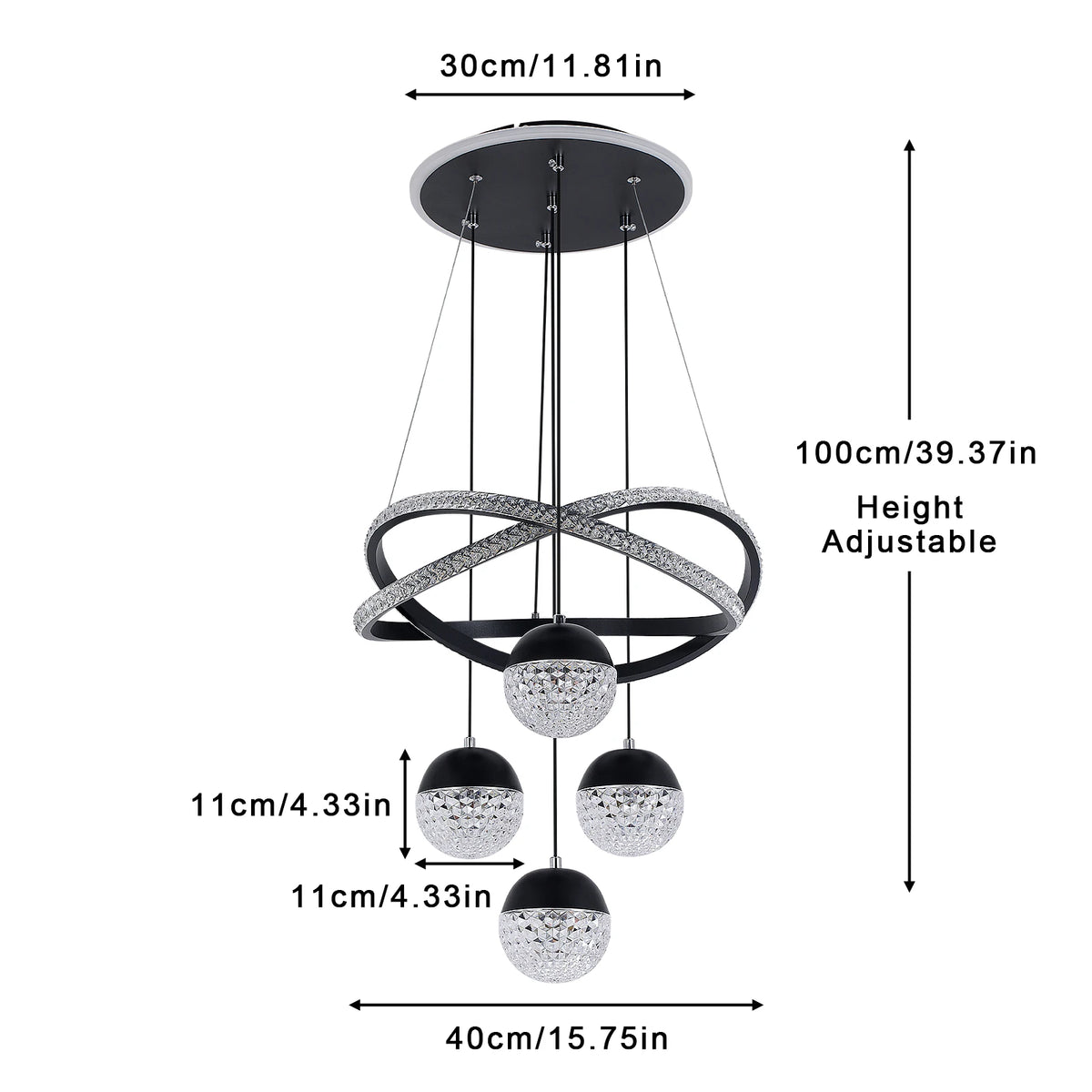 Modern 3-Color LED Chandelier