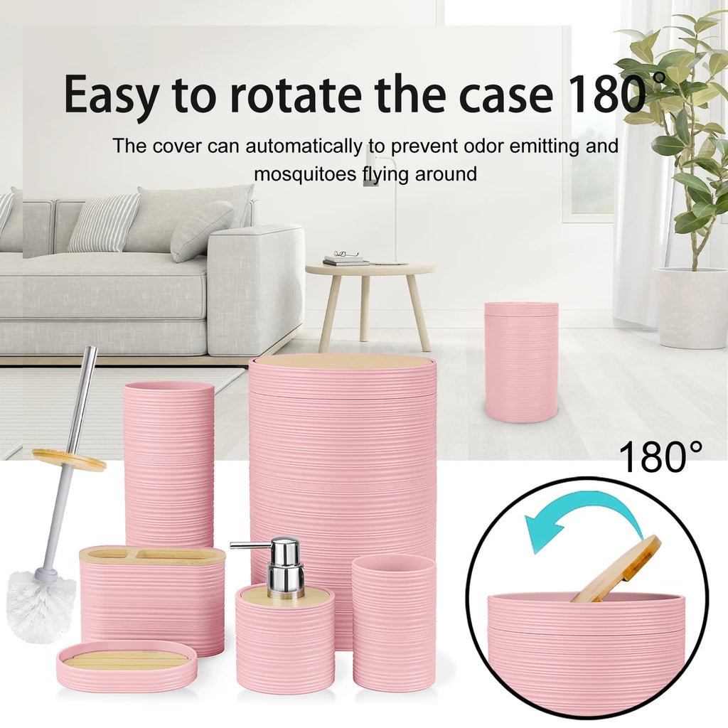 6-Piece Pink Bathroom Accessories Set