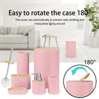 6-Piece Pink Bathroom Accessories Set