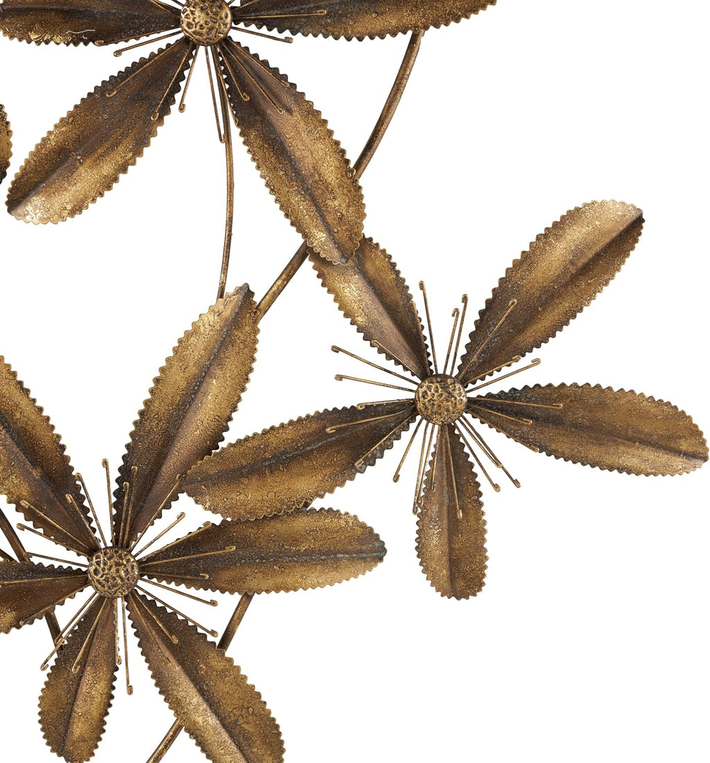 Gold Floral Metal Wall Decor