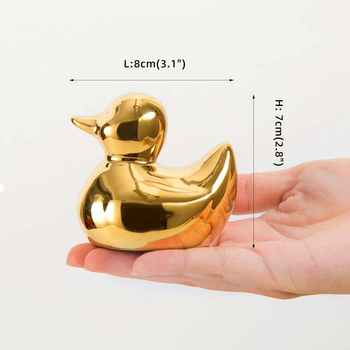 Golden Ceramic Duck Figurines