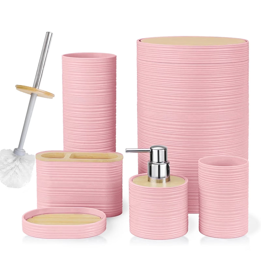 6-Piece Pink Bathroom Accessories Set