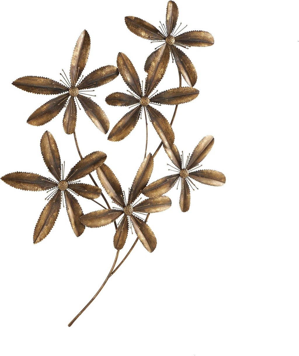 Gold Floral Metal Wall Decor