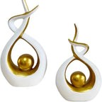 Abstract Gold Art Statues – Set of 2
