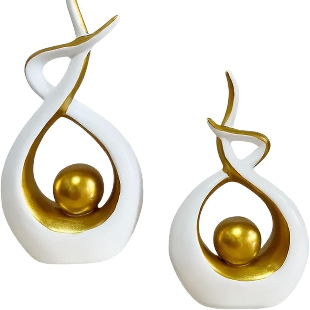 Abstract Gold Art Statues – Set of 2