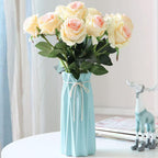 9.5-Inch Blue Ceramic Flower Vase