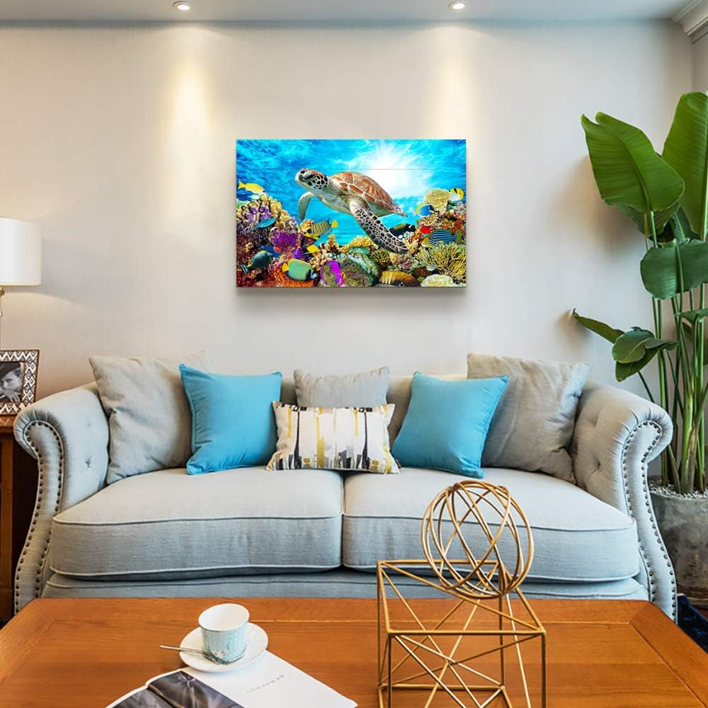 Sea Turtle Family Canvas Wall Art