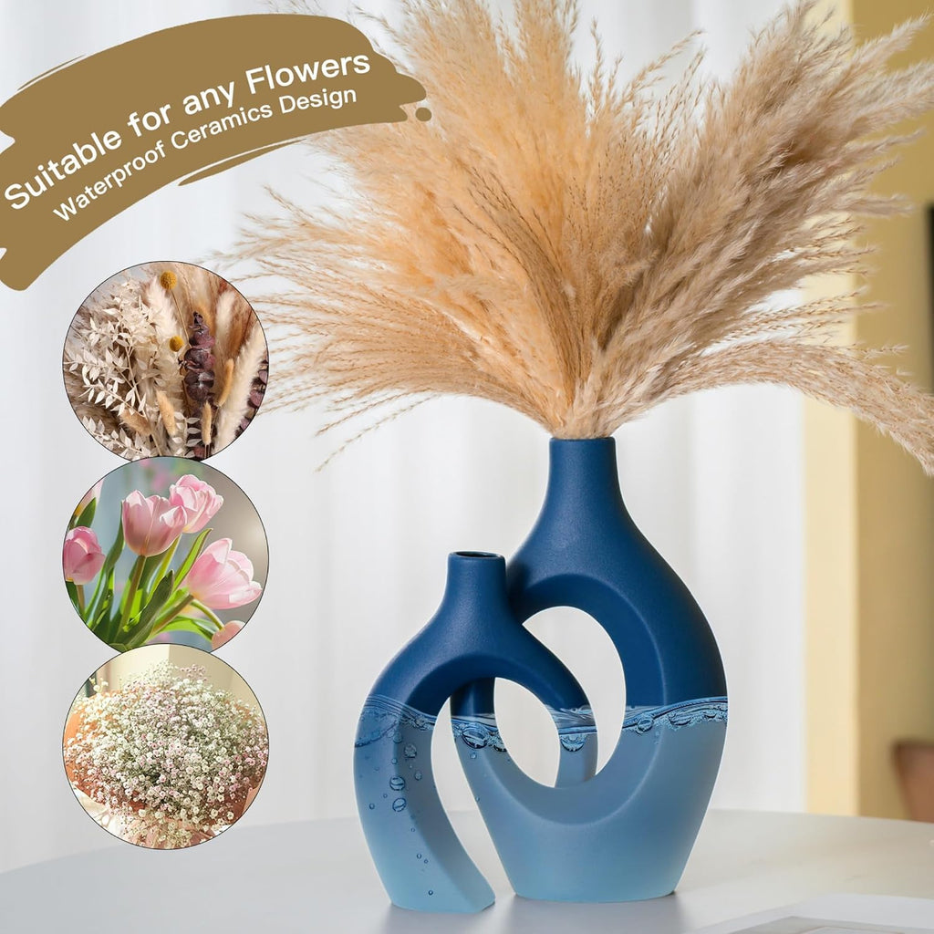 Modern Ceramic Vase Set of 2