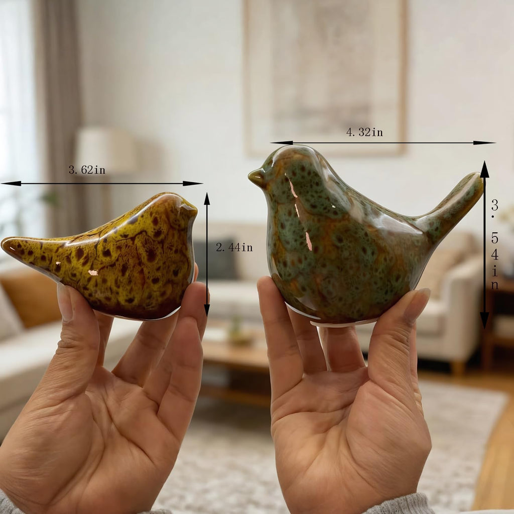 Ceramic Bird Figurines – Set of 2