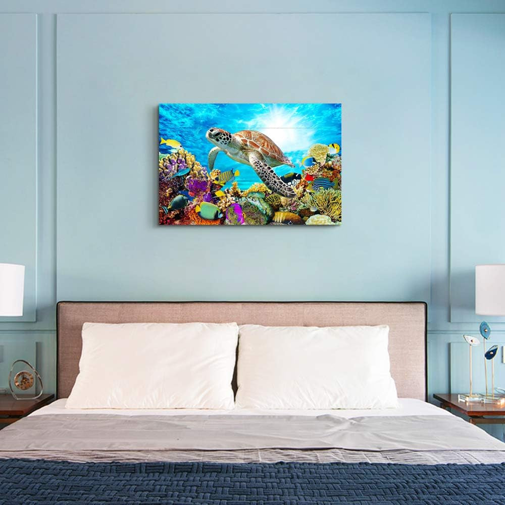 Sea Turtle Family Canvas Wall Art