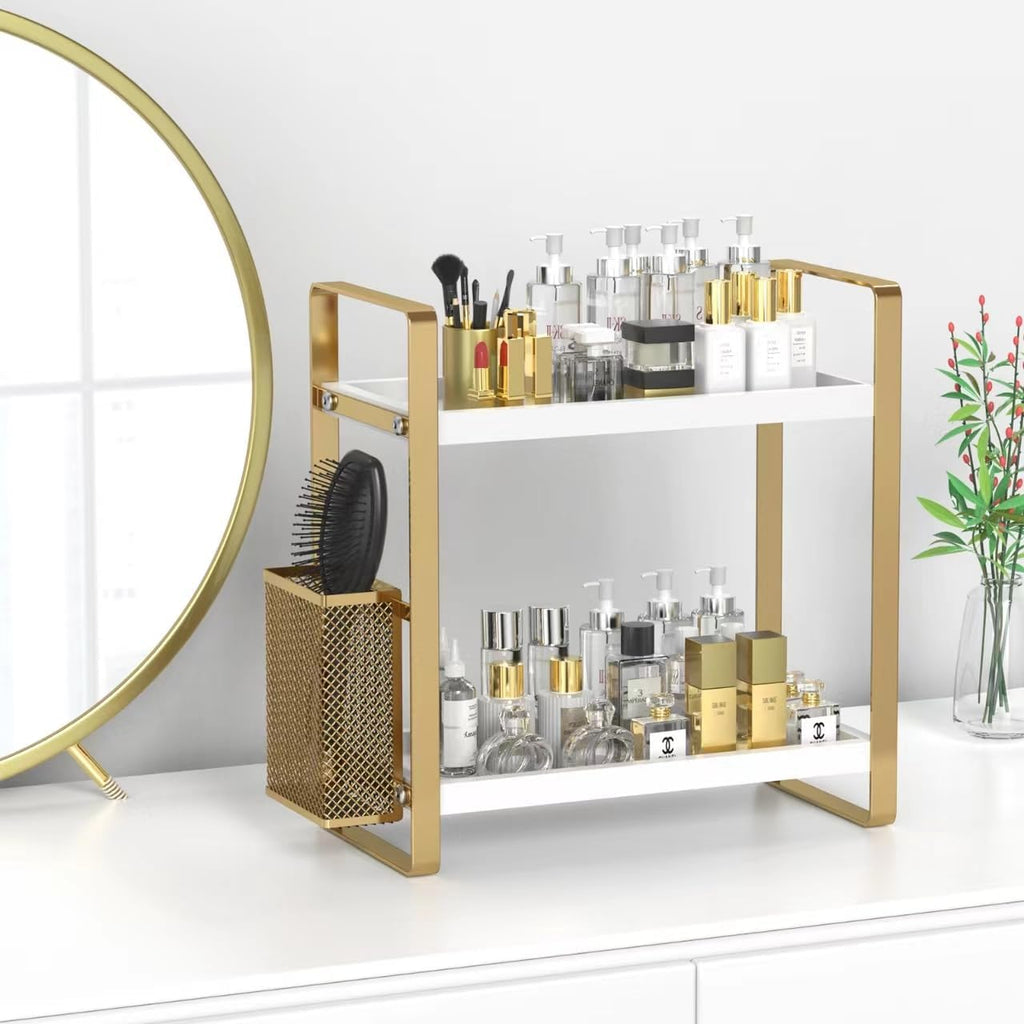Bathroom Counter Organizer with Side Basket