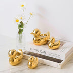 Golden Ceramic Duck Figurines