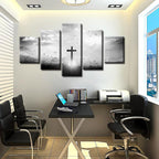 5-Panel Christian Cross Canvas Wall Art
