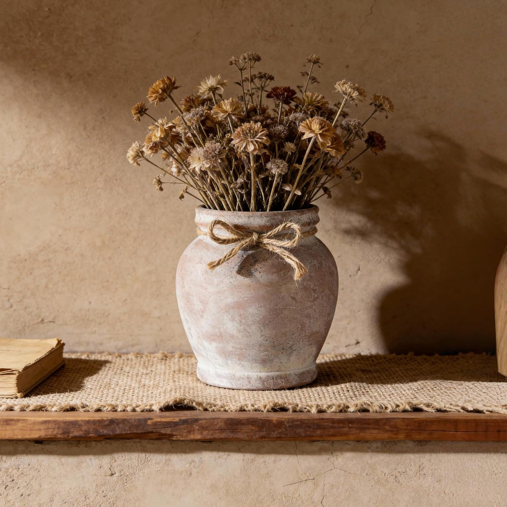 6.5-Inch Rustic Terracotta Ceramic Vase