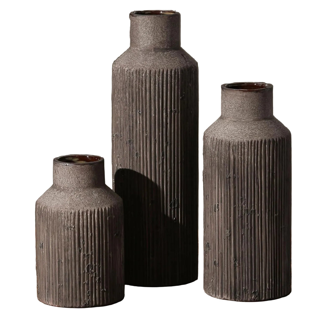 Farmhouse Ceramic Vase Set of 3