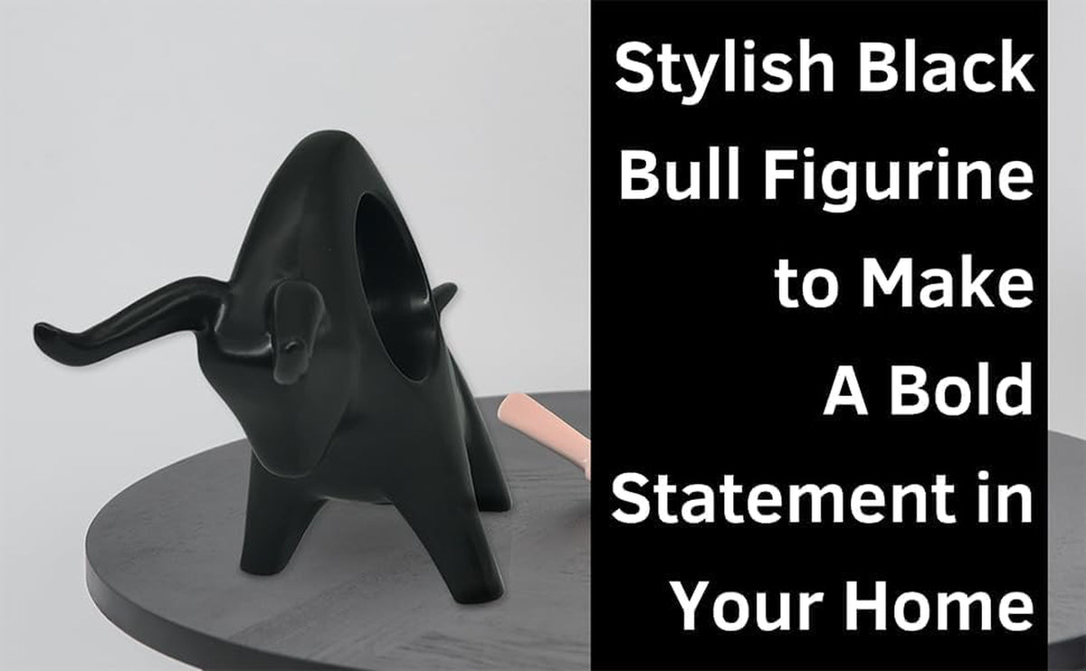 Black Ceramic Bull Statue