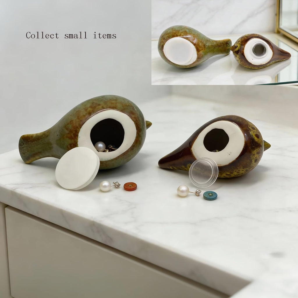Ceramic Bird Figurines – Set of 2