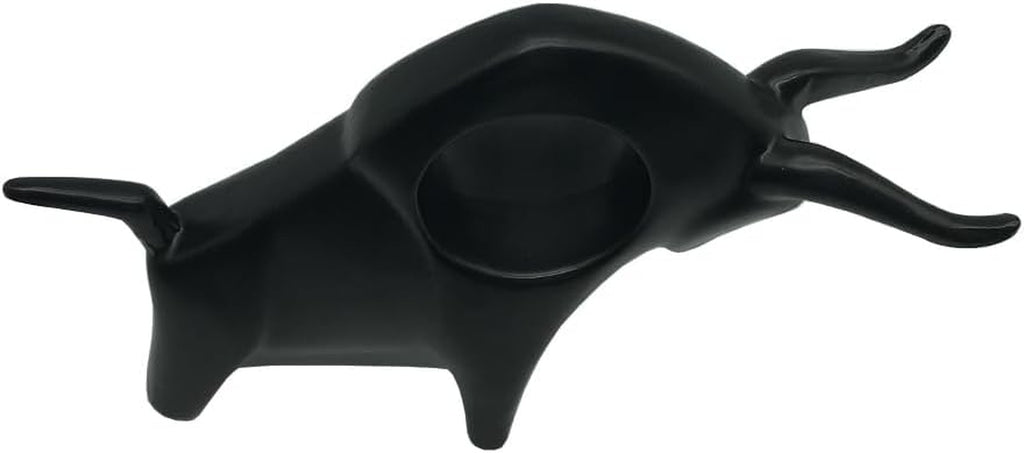 Black Ceramic Bull Statue
