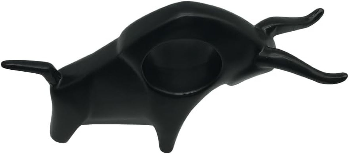 Black Ceramic Bull Statue