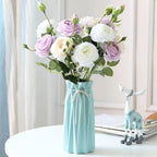 9.5-Inch Blue Ceramic Flower Vase