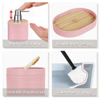 6-Piece Pink Bathroom Accessories Set