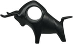 Black Ceramic Bull Statue