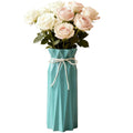 9.5-Inch Blue Ceramic Flower Vase