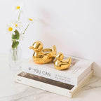 Golden Ceramic Duck Figurines