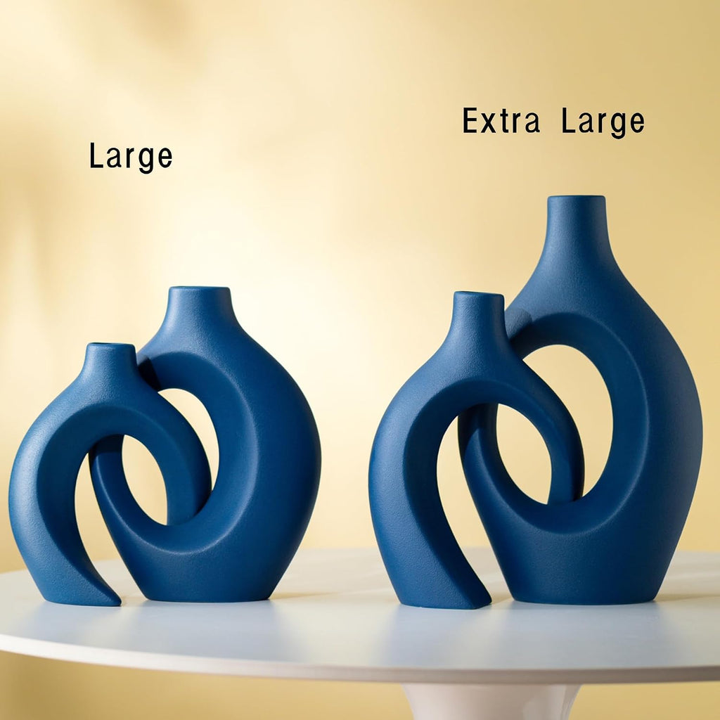 Modern Ceramic Vase Set of 2