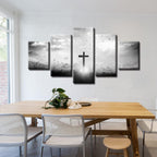 5-Panel Christian Cross Canvas Wall Art