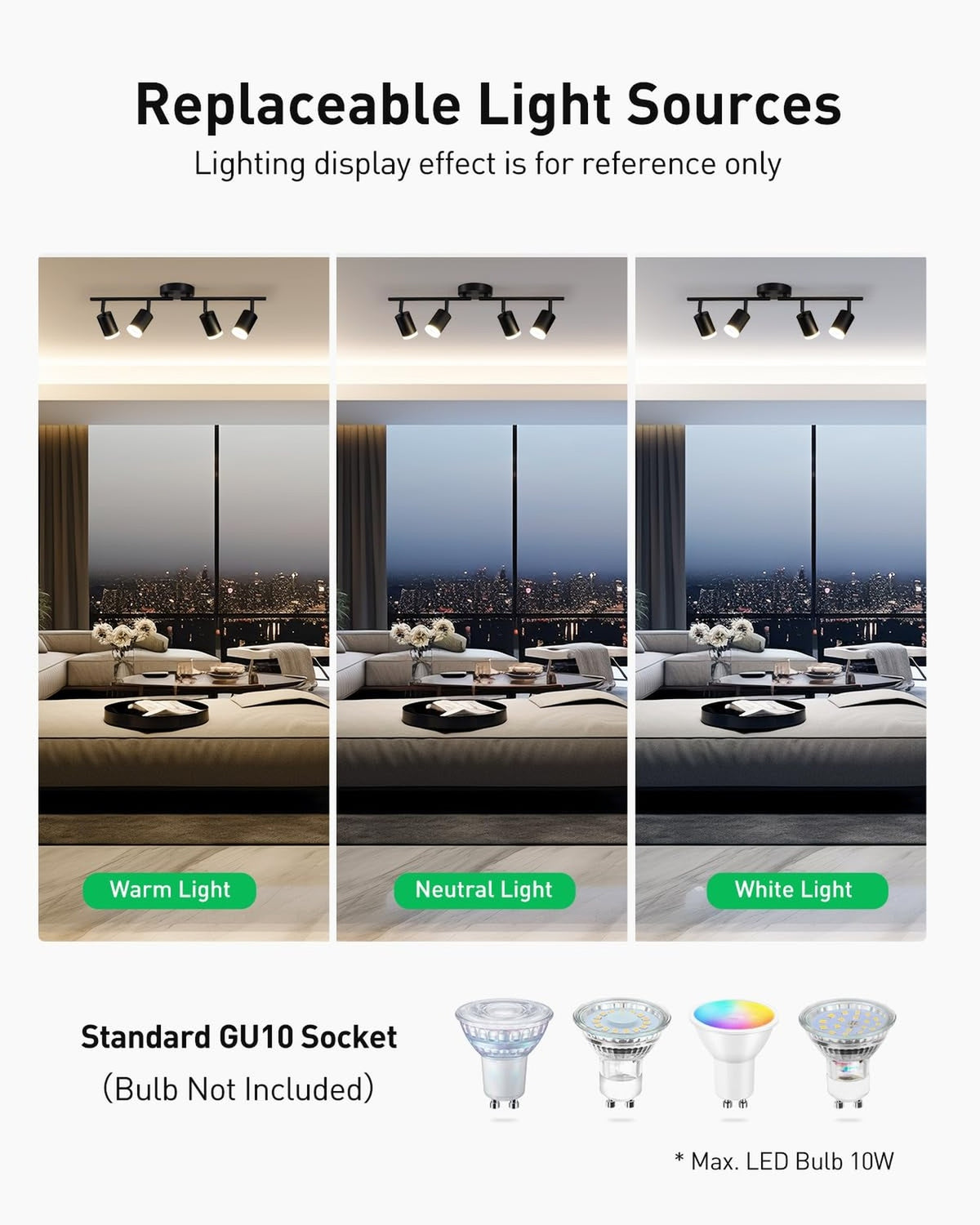 4-Light Flexible LED Track Lighting