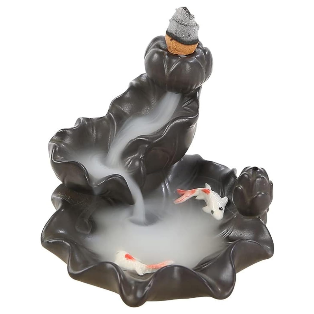 Ceramic Lotus Backflow Incense Burner