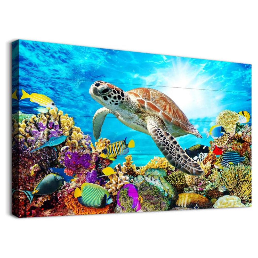 Sea Turtle Family Canvas Wall Art