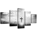5-Panel Christian Cross Canvas Wall Art