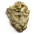 Gold Leopard Head Wall Sculpture