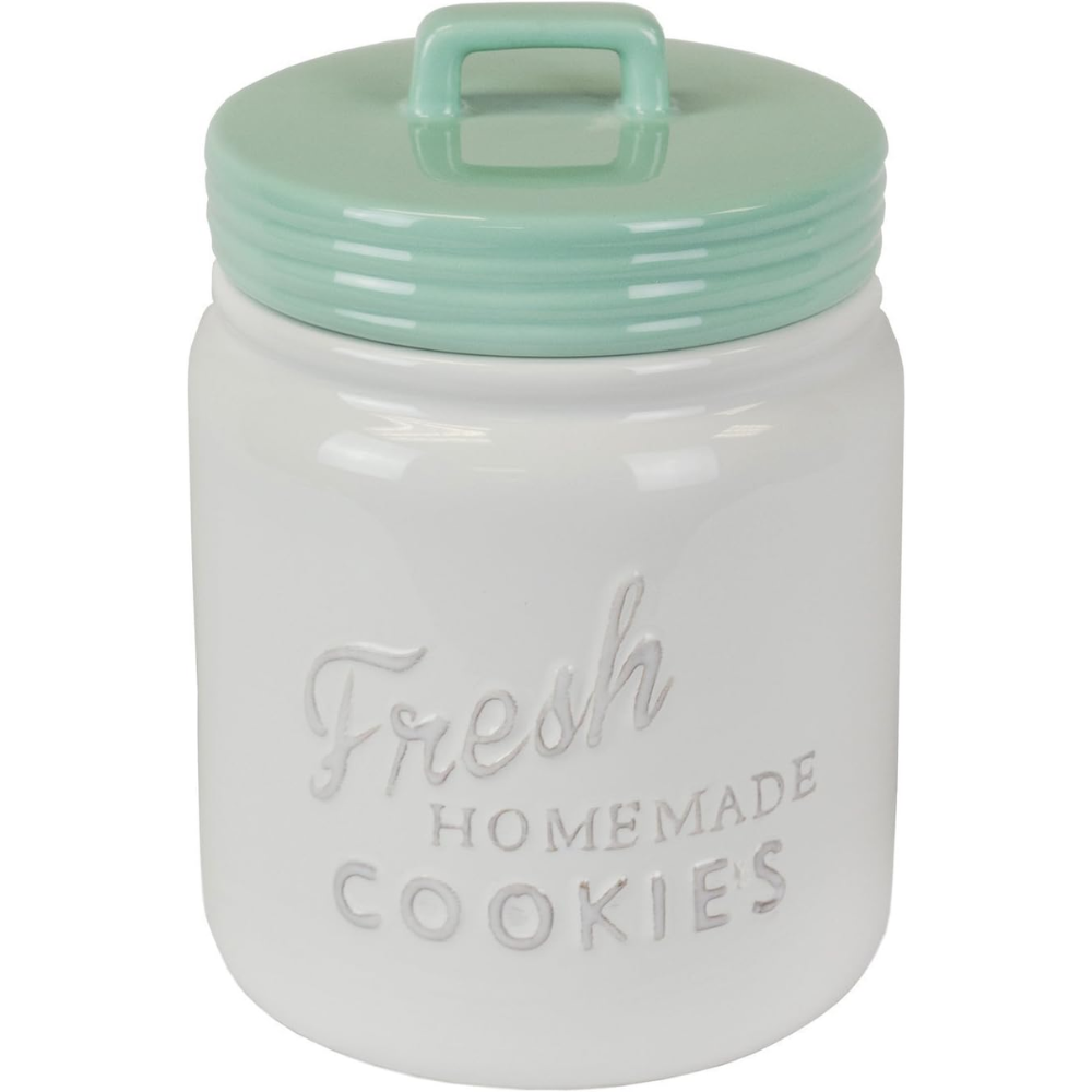 Aqua Ceramic Cookie Jar