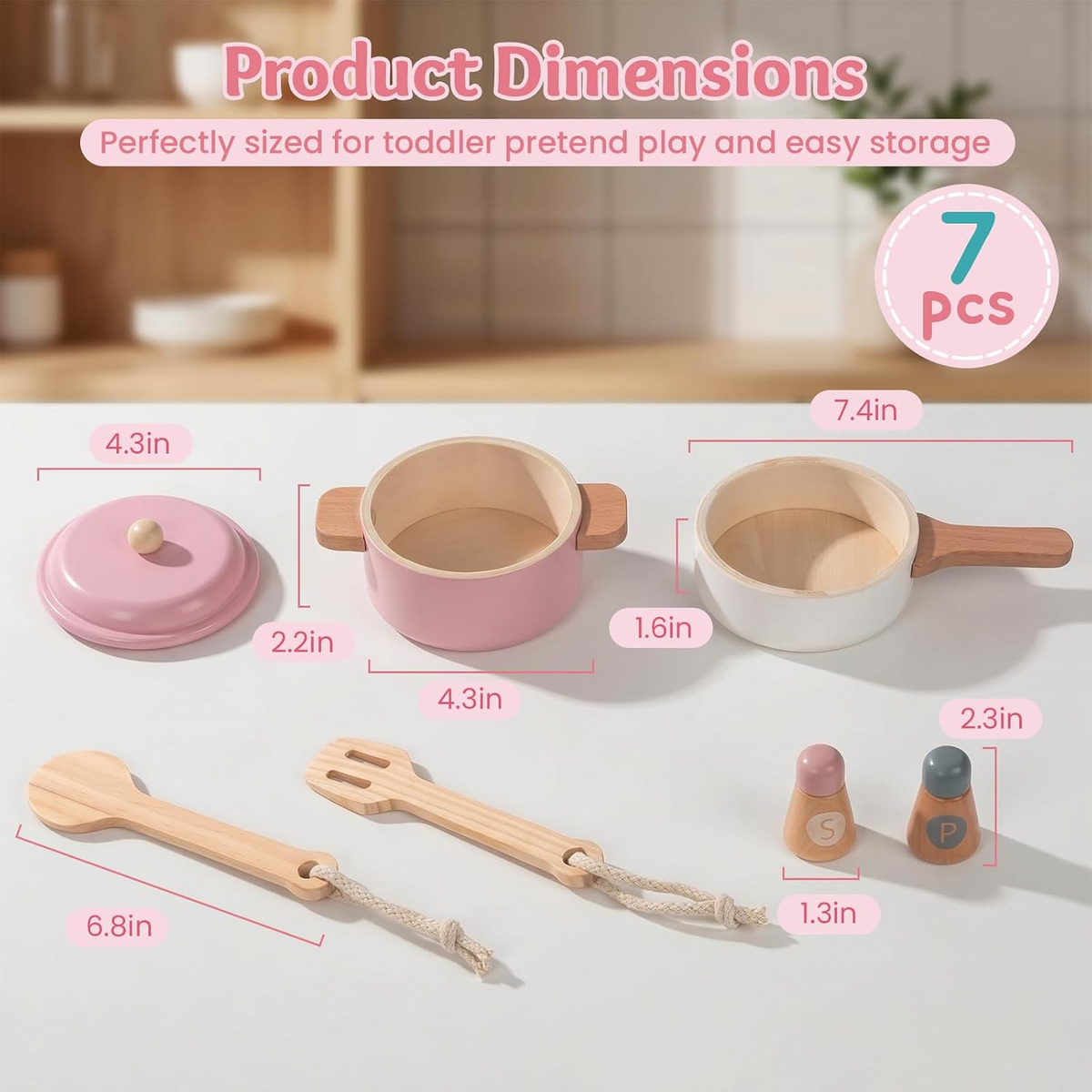 Wooden Pretend Play Kitchen Set