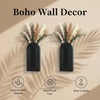 Modern Wooden Wall Vase Set of 2