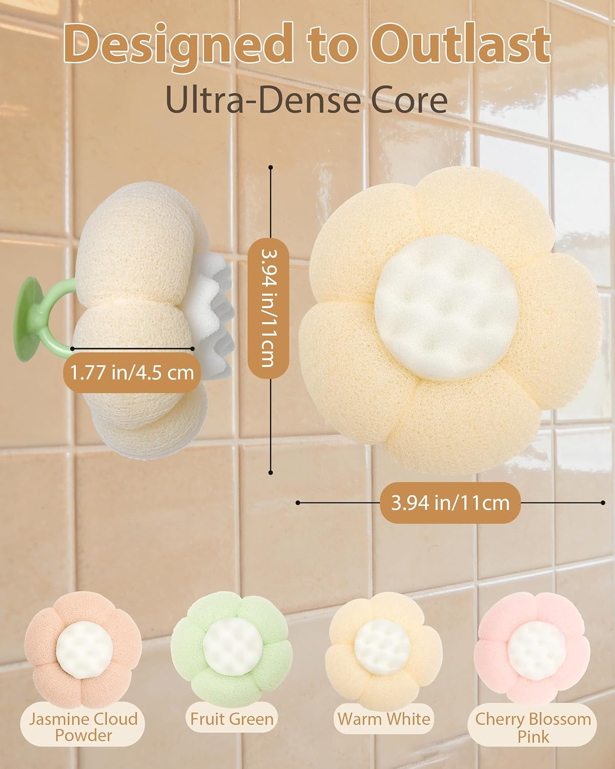 2-in-1 Flower-Shaped Bath Sponge