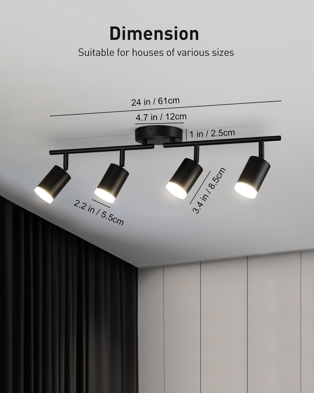 4-Light Flexible LED Track Lighting