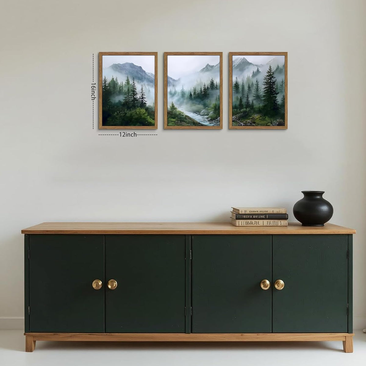 Framed Forest Landscape Wall Art – Set of 3