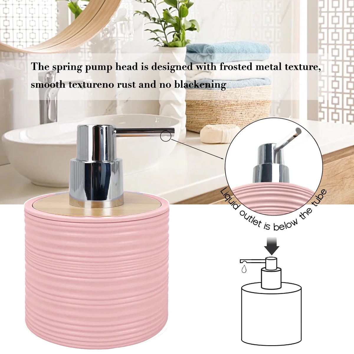 6-Piece Pink Bathroom Accessories Set