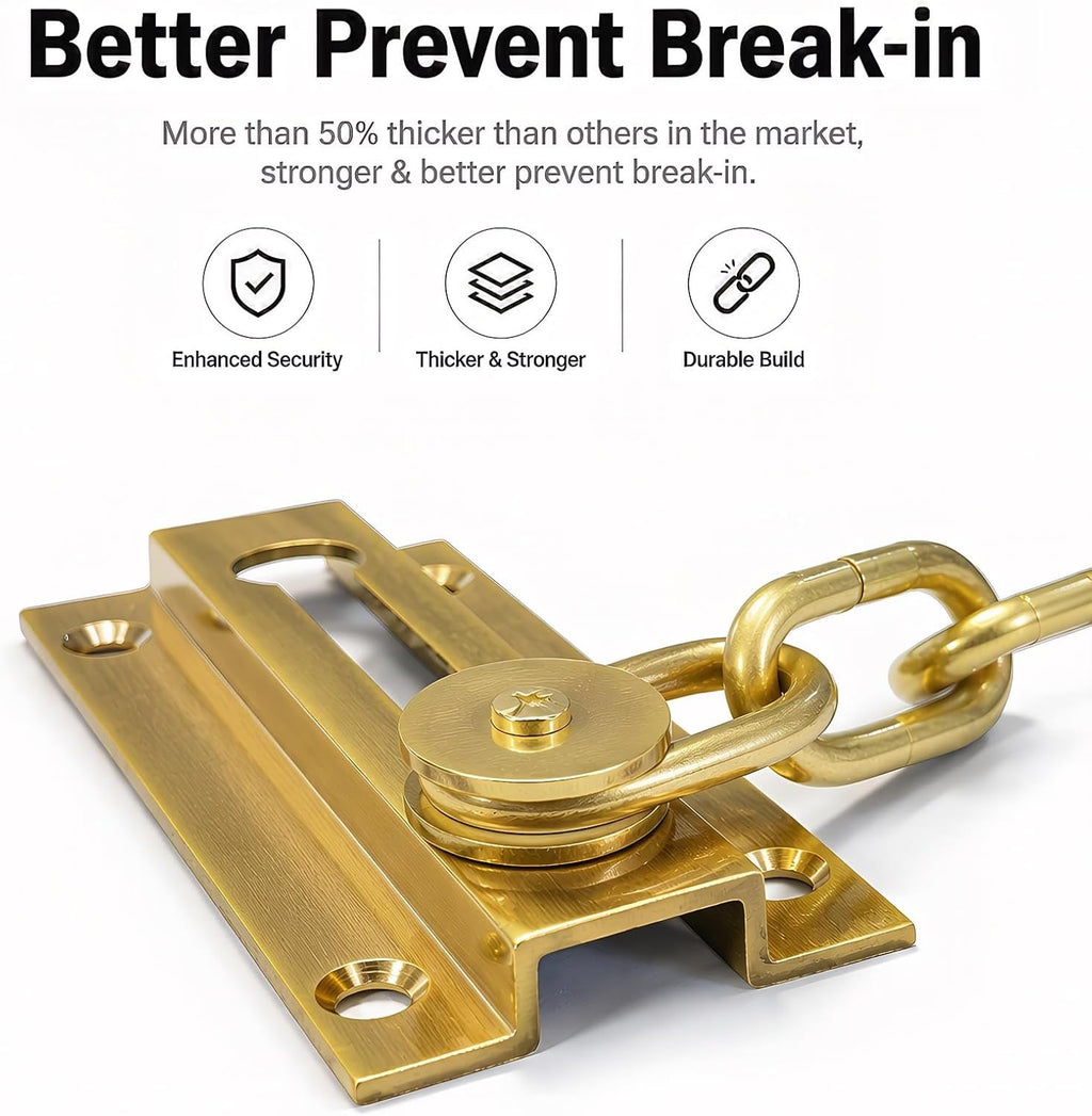 Solid Brass Security Door Chain Guard